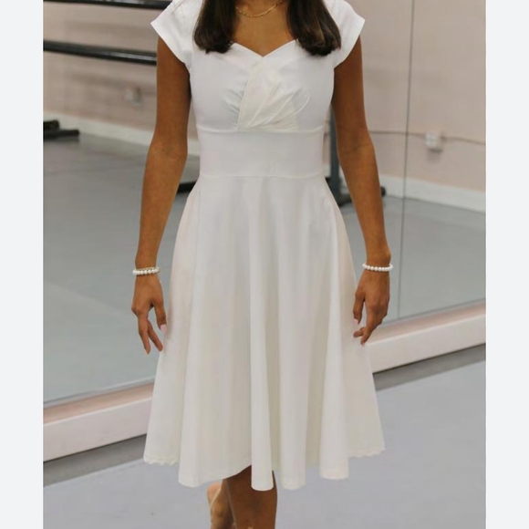 Bboline Dresses & Skirts - Bboline Brand ,White Retro Style,Swing Dress, Size M ,